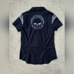 NEW - Harley-Davidson Women's Skull Logo Zip Front Shirt